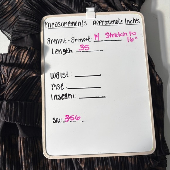 Women's Size M Dress Dark Romantic Pleated Tiered Flirty Cocktail Party Black - Picture 16 of 16